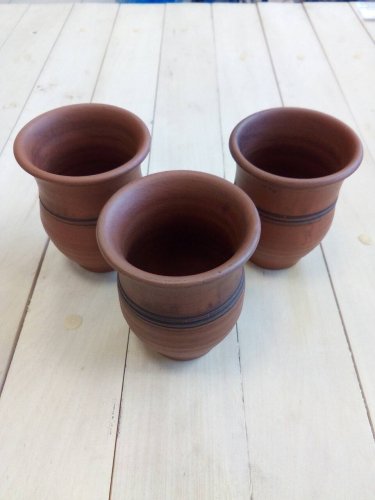 детальное фото стакан глиняный 0,2л, с орнаментом, ручная работа, шд в интернет-магазине Дачный Эксперт